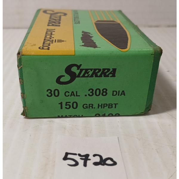 BULLETS: 100X SIERRA .30 - 150GR - HPBT - SEALED 