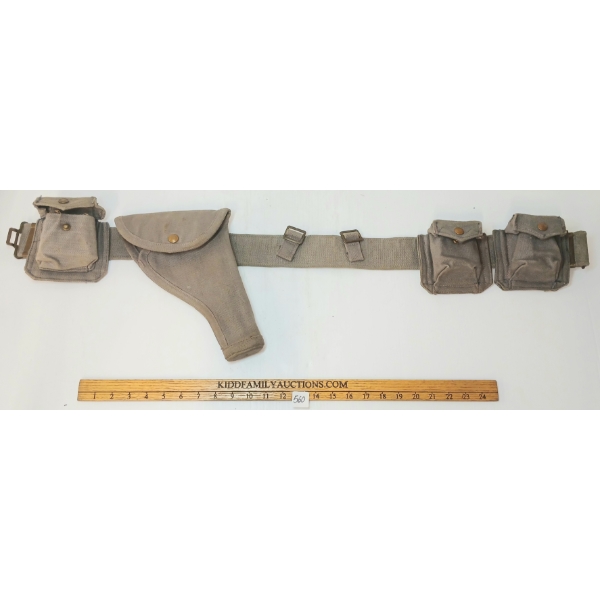 1942 MS&U LTD. BELT W/ PISTOL HOLSTER & MAG POUCHES