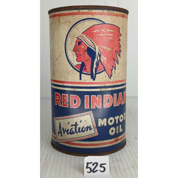 RED INDIAN AVIATION MOTOR OIL QT CAN