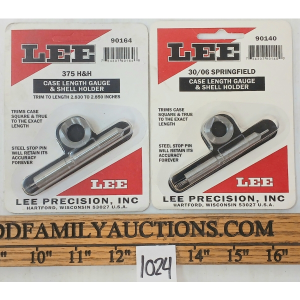 LOT OF 2 - LEE CASE LENGTH GAUGES & SHELL HOLDERS - 375H&H & .30-06SPRINGFIELD