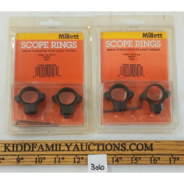LOT OF 2 - MILLET SCOPE RINGS - HIGH TURN-IN STYLE