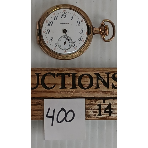 LADIES GOLD TONED ILLINOIS 15 JEWELS POCKET WATCH
