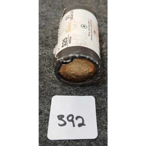 LOT OF 25 - CDN $1 COINS - ROLLED