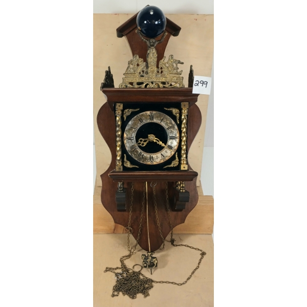 ATLAS ZAANDAM 8 DAY WEIGHT CLOCK - DUTCH - CIRCA 1950