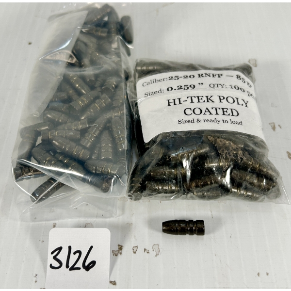 BULLETS: 200X HI-TEK .25 CAL - 85 GR LFP