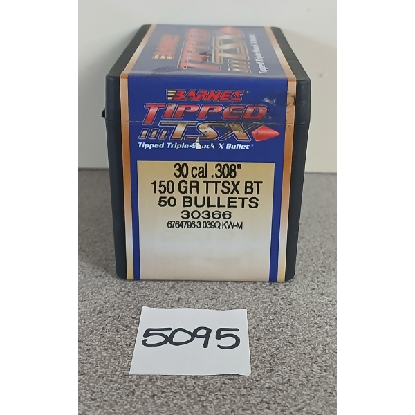BULLETS: APPROX 50X BARNES .30 CAL (.308) - 150GR TTSX BT 