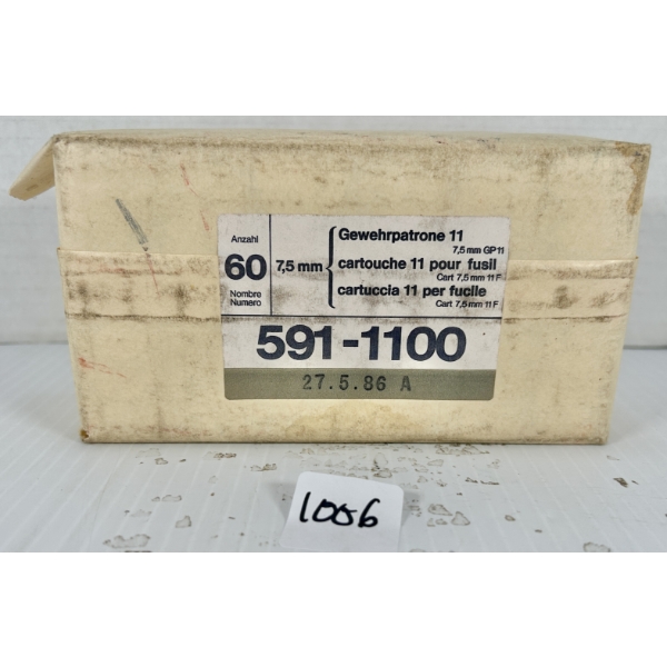 AMMO: 60X 7.5 MM SWISS - GP11 FMJ
