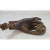 Image 3 : LOT OF 2 - BRASS WOMAN'S HAND W/ APPLE DOOR KNOCKER & HANDLE