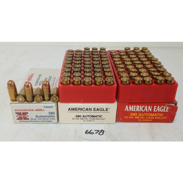 AMMO: 129X WINCHESTER & AMERICAN EAGLE .380AUTO - 95GR