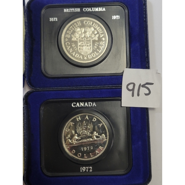 LOT OF 2 - 1971 & 1972 BRITISH COLUMBIA & CDN DOLLARS