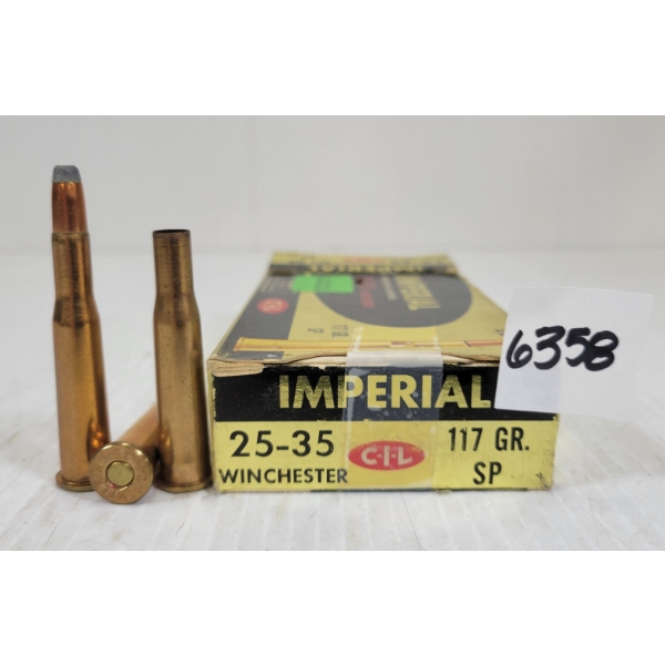AMMO: 20X CIL IMPERIAL .25-35 - 117GR - SP