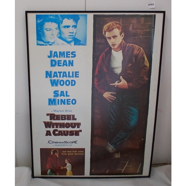 "REBEL WITHOUT A CAUSE" JAMES DEAN FRAMED POSTER