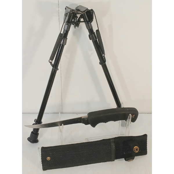 LOT OF 2 - DUCKS UNLIMITED KNIFE W/ SHEATH & BIPOD