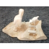 Image 6 : GIRL W/ DOG - SIGNED - BONE & ANTLER