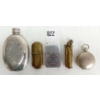 LOT OF 5 - 1918 USANITE COMPASS, ANTIQUE LIGHTERS & EDWIN BLYDE FLASK