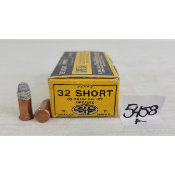 AMMO: 50X DOMINION SUPER-CLEAN .32 RIMFIRE S - 80GR