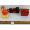Image 4 : LOT OF 3 - LITHO TIN MATCH HOLDER, RUBBER TRACTOR & OSCAR MAYER COIN BANK