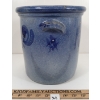 Image 2 : COBALT BLUE STONEWARE CROCK W/ FLORAL DESIGN