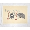 Image 5 : "GRAZING MUSK-OXEN" BY AGNES NANOVAK HOLMAN - STONECUT STENCIL