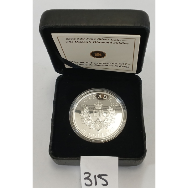 RCM 2012 $20 SILVER COIN - THE QUEEN'S DIAMOND JUBILEE