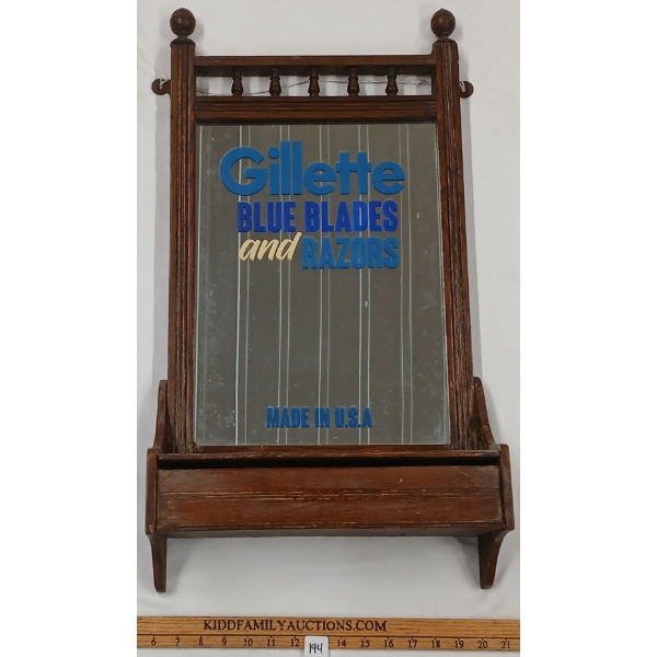 GILLETTE BLUE BLADES & RAZORS MIRROR ADVERTISEMENT - C. 1930's