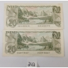 Image 2 : LOT OF 2 - 1979 CDN $20 BANKNOTES