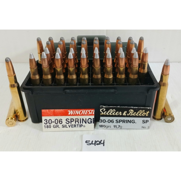 AMMO: 40X SELLIER / BELLET & WINCHESTER .30-06 SPRG - 180GR - SP - FACTORY LOADS