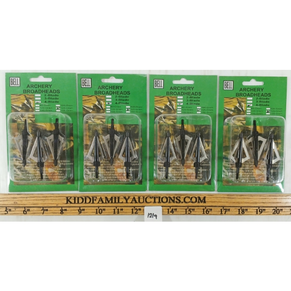 LOT OF 4 - BELL ARCHERY BROADHEADS - AS NEW