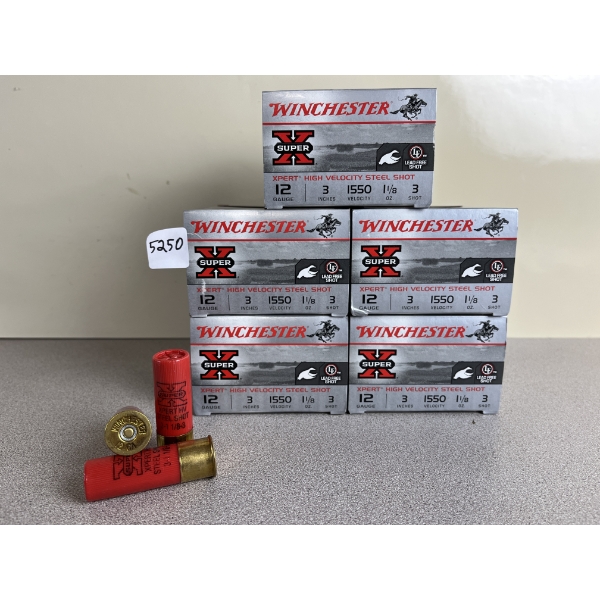 AMMO: 125X WINCHESTER HIGH VELOCITY STEEL 12 GA 3IN 1-1/8 OZ NO3 SHOT