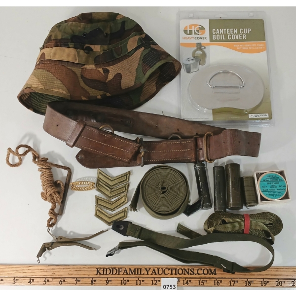 JOB LOT - CDN SNAKE BUCKLE BELT, PATCHES, WEB GEAR, SURGICAL SILK, ETC