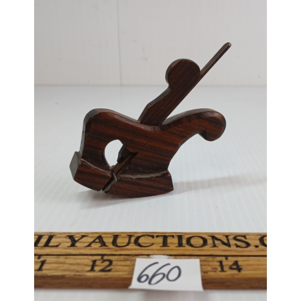 ENGLISH VICTORIAN EBONY & BOXWOOD MINIATURE ROUNDER PLANE