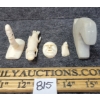 Image 2 : LOT OF 5 - SPIRIT FIGURES - INCL MASK & FOOT BY UNKNOWN ARTISTS - STONE & BONE