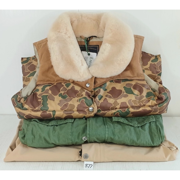 LOT OF 3 - WOMEN'S POLER, PENFIELD & DEUS EX MACHINA CAMO VEST & SPRING JACKETS