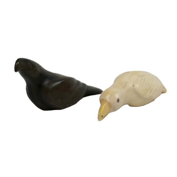 LOT OF 2 - BIRD FIGURES BY UNKNOWN ARTIST - STONE