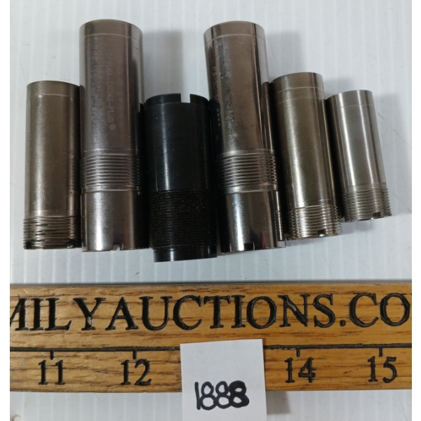 LOT OF 6 - CHOKE TUBES - INCL 20GA MOD / FULL, ESCORT 12GA IMP CYL, ETC