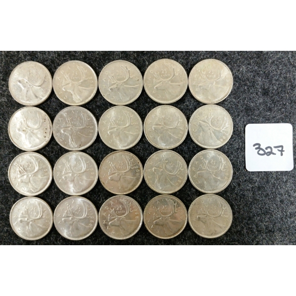 LOT OF 20 - 1968 CDN 25 CENT COINS 