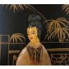 Image 5 : LOT OF 4 - CHINESE REAR PALACE LADIES SOAPSTONE & BLACK LACQUER WALL PANELS