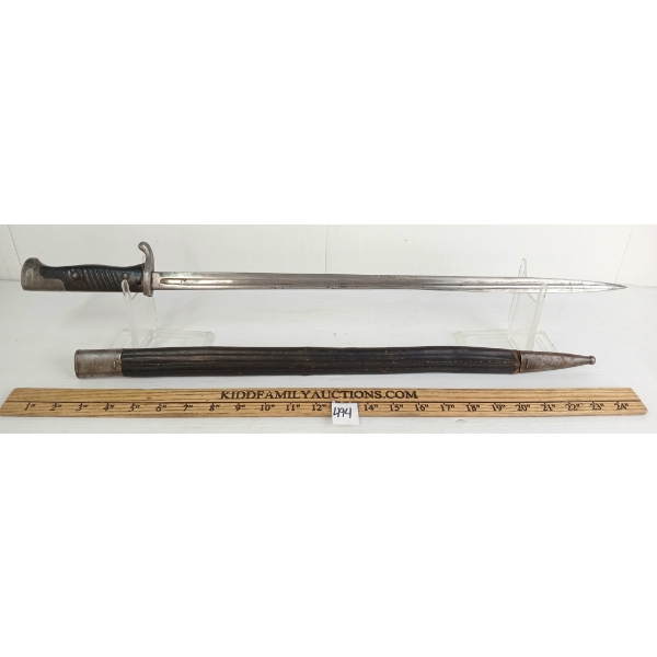 GERMAN S98 BAYONET W/ LEATHER SCABBARD
