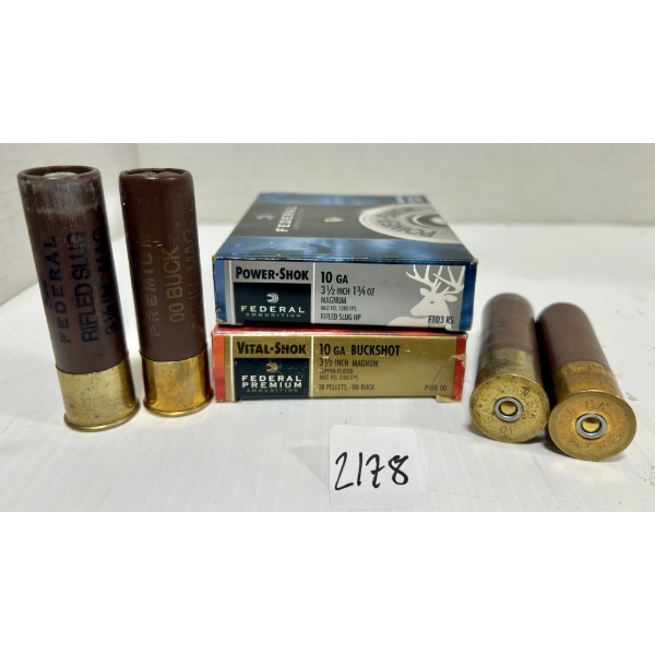 AMMO: 10X 10 GA 3-1/2 IN - #00 BUCK & RIFLED SLUG