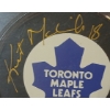 Image 4 : 1992 SCORE NHL TORONTO MAPLE LEAFS KENT MANDERVILLE HOCKEY CARD & PUCK - AUTOGRAPHED