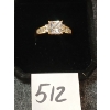 Image 1 : GOLD PLATED & SIMULATED DIAMOND RING - PRINCESS CUT