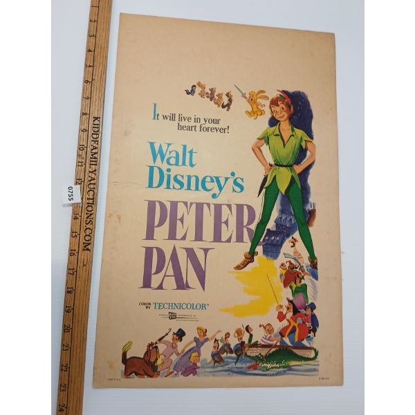 1953(?) WALT DISNEY'S "PETER PAN" FILM POSTER 