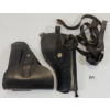 Image 1 : LOT OF 2 - BLACK LEATHER HANDGUN HOLSTERS