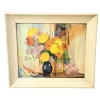 Image 1 : FLORAL STILL LIFE BY P. HAYDEN - FRAMED OIL ON CANVAS BOARD