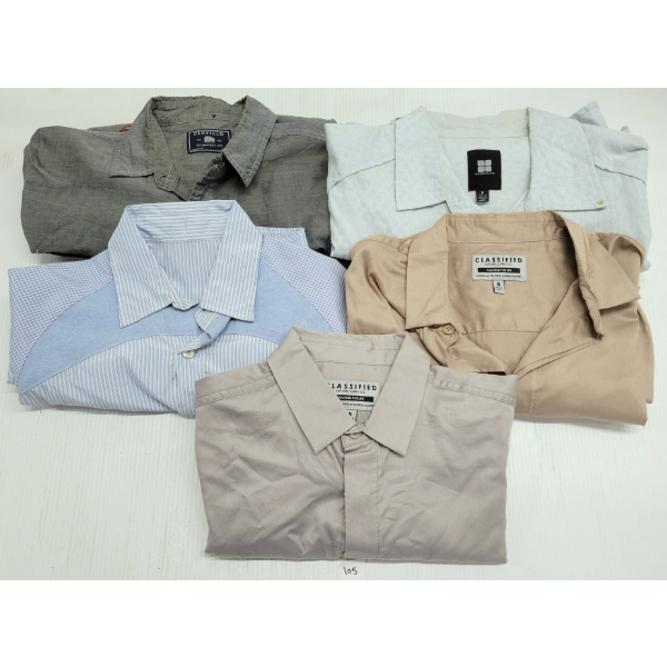 LOT OF 5 - MISC MEN'S SMALL DRESS SHIRTS - FT CLASSIFIED, INSIGHTFUL, ETC