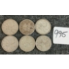 Image 1 : LOT OF 6 - 1918-1964 CDN 25 CENT COINS