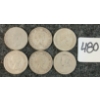 Image 2 : LOT OF 6 - 1951-1968 CDN 25 CENT COINS