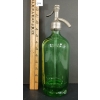Image 2 : THE TUNE BOTTLING CO - LIME GREEN BLOWN GLASS ACID-ETCHED - SELTZER BOTTLE