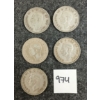 Image 2 : LOT OF 5 - 1940 CDN 50 CENT SILVER COINS