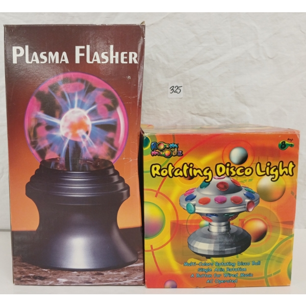 LOT OF 2 - PLASMA FLASHER & ROTATING DISCO LIGHT